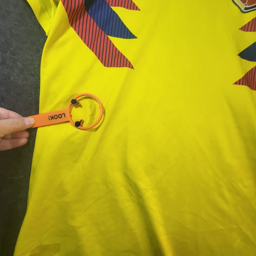 Adidas Colombia National Team Yellow Jersey XL Climacool Short Sleeve Yellow - Picture 5 of 13
